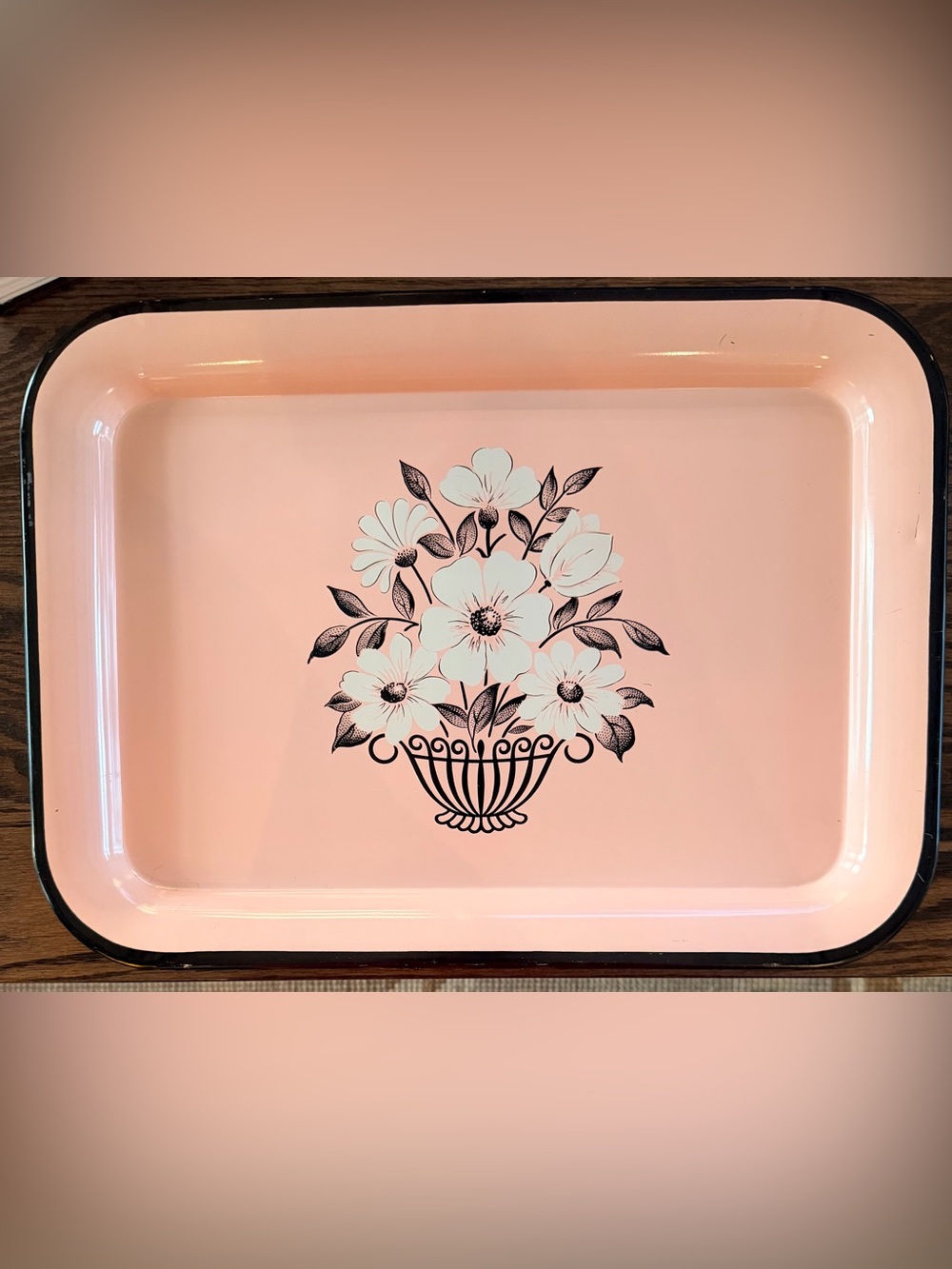 Hailing the Cottagecore Queens!  Check Out 1950’s Pink Decoware Serving Tray